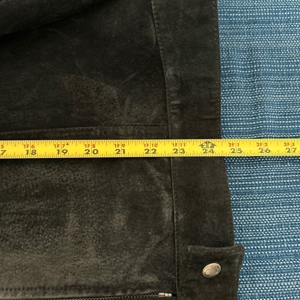 I.E.Relaxed Size XL Black Suede Leather Riding Jacket Coat - Picture 8 of 8